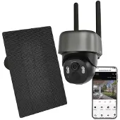 Emos GoSmart Außenkamera mit Akku, Modell IP-1200G WASP, mit WLAN und Solarpanel