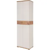 Germania Garderobenschrank "Topix", weiß (weiß, weiß, eichefarben), B:59cm H:199cm T:40cm, Schränke, Garderobenschrank, mit ausziehbarer Kleiderstange