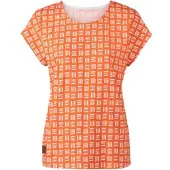 Witt T-Shirt "Print-Shirt Print-Shirt aus reiner Baumwolle", Damen, Gr. 42, orange (orange, ecru, bedruckt), Sportlich, Rundhals, Shirts T-Shirt
