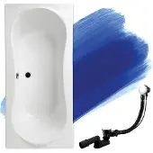 Badland Badewanne Rechteck Long 170x80 mit Ablaufgarnitur, Füßen GRATIS ohne Verkleidung