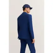Bugatti Anzugsakko "Mix & Match", Herren, Gr. 48, blau (360, blau), 75% Wolle, 22% Polyester, 3% Elasthan, unifarben, normal, Manschette, Sakkos Anzugsakko, Modern Fit