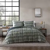 OEM Beddengoedset Twin, omkeerbaar, geruit, marineblauw,