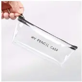 Merkloos Solidchoice – Transparenter PVC-Stiftekontainer mit Reißverschluss