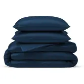 OEM 3-teilige Bambus-Dekbedovertrekset, Superking 260x220 cm, marineblau