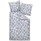 OEM Bettwäsche-Set Milano, Mako-Satin, azurblau/rosa, 135x200+80 cm