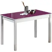 OEM Küchentisch Glas Aubergine 110x70 cm, Metallgestell