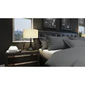 OEM Bettwäsche-Set, 100% Baumwollsatin, 300 TC, 135x200+40x80 cm, grau