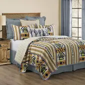 OEM Quilt-Set König 3-teilig, Azteken-Muster, 110x96 Zoll, mehrfarbig