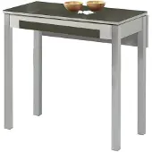 OEM Ausziehbarer Esstisch, Glas, Metall, Graphit, 80x40 cm, ausziehbar auf 80x60 cm