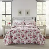 OEM Quiltset König Rosa 100% Baumwolle wendbar 3-teilig