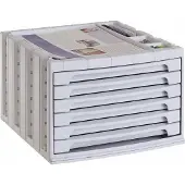 OEM Schreibtisch-Organizer, 6 Schubladen, grau, recycelt