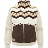 Ragwear Sweatjacke "Plüschjacke Madaras Print Y", Damen, Gr. XS, braun (light combo), Sweatjacken Sweatjacke
