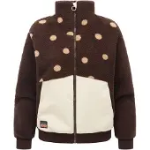 Ragwear Sweatjacke "Plüschjacke Madaras Print Y", Damen, Gr. M, braun (schwarz choco), Sweatjacken Sweatjacke