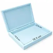 OEM Holz-Geschenkbox mit Klappdeckel, hellblau, 21 x 15 x 3,5 cm