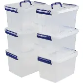 Merkloos Elzusha – Set aus 6 transparenten Aufbewahrungsboxen mit Deckel