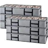 Merkloos Omgoods – Set aus 6 Unterbett-Aufbewahrungsboxen mit Deckel, 90 Liter