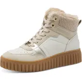Marco Tozzi Damenschuhe Schnürstiefel Beige Freizeit