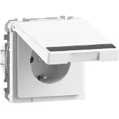 Merten MEG2312-6035 SCHUKO-Steckdose m. Klappd. u. Schriftf., BRS, StK, Lotosweiß, System Design MEG23126035