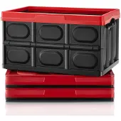 OEM Faltbare Aufbewahrungsboxen mit Deckeln, 3 Stück, 48 L, schwarz