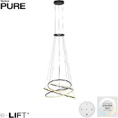 Paul Neuhaus LED-Hängelampe E-Flying Rings, mystic grey, Ø110cm, CCT