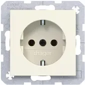 Hager WAS1300C11 Steckdose SCHUKO, Schraub-Liftklemmen, A.x/C.x, shell, matt