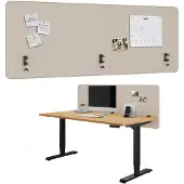 OEM Akustik-Trennwand für Schreibtisch, 160x60 cm, beige, 40 mm