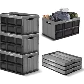 OEM Faltbare Aufbewahrungsboxen 62L, Kunststoff, stapelbar, 3 Stück, Stein