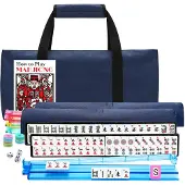 OEM American Mahjong-Set aus Harz, komplett, Blau, für Erwachsene