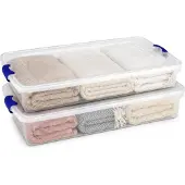 OEM Aufbewahrungsboxen unter dem Bett, 2er-Set, Blau, 60 Liter