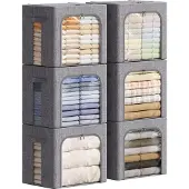 OEM Aufbewahrungsboxen mit Metallrahmen, 40L, 6er-Set, faltbar, mit Deckel
