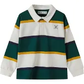 MINOTI - Poloshirt für Jungen, Mit Kragen, Langärmlig MN196 (98) (Grün)
