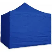 Ambitent Faltpavillon 4x4 m ALU Premium – Sechskantprofil 50 mm, Metallverbinder, Plane 450 g/m², 4 geschlossene Seitenwände, Rolltasche - Blau