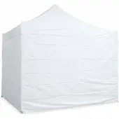 Ambitent Faltpavillon 4x4 m ALU Premium – Sechskantprofil 50 mm, Metallverbinder, Plane 450 g/m², 4 geschlossene Seitenwände, Rolltasche - Weiß