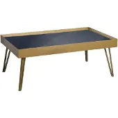 Merkloos Eleganter Couchtisch in Schwarz/Gold mit Sicherheitsglas