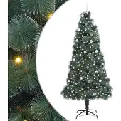 vidaXL Künstlicher vorbeleuchteter Weihnachtsbaum mit Kugelset Grün