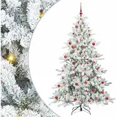 Syfax Künstlicher klappbarer Weihnachtsbaum Weiß 210 cm PVC und Stahl