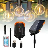 Dripio Solarmodul-Ersatz für Lichterkette, 24 V, IP65, 13 Modi, USB-C