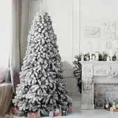 OEM Weihnachtsbaum Super Donau, beschneit, 240 cm, mit Eisenkreuz