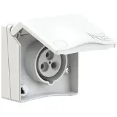 Pce 843-4v CEE-Anbausteckdose Design 16A 3p 4h IP44 (weiß) 8434v