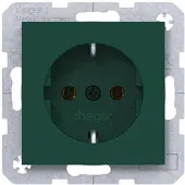 Hager WAS1100C07 Steckdose SCHUKO, Steckklemmen, A.x/C.x, jade, halbglänzend