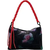 Desigual mittlere Tasche schwarz Relief Blumenmuster