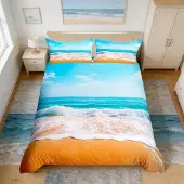 OEM Bettwäsche-Set Ozean-Motiv King-Size 230x220 cm 2 Kissenbezüge
