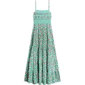 Superdry Smocked ärmelloses Langes Kleid