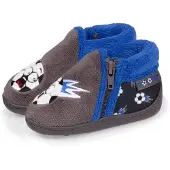 Isotoner Hausschuhe Stiefeletten Baby Junge rutschfeste Sohle, 21 EU, Grau