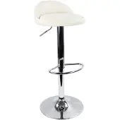 OEM Barhocker mit Fußstütze, höhenverstellbar, drehbar, Kunstleder, Weiß