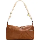 Desigual mittlere Tasche braun Stickerei Metalllogo