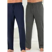 Witt Schlafanzug "Hose lang Hose lang 2 Stück", Herren, Gr. 56/58, grau (marine, anthrazit, meliert), Homewear-Sets Schlafanzug, Topseller