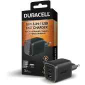Duracell 65W USB-C Ladegerät UK Stecker, 3-Port GaN Schnellladegerät mit 2X USB-C PD & USB-A für MacBook, iPhone 16, Samsung Galaxy & iPad