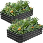 Merkloos Erhöhtes Blumenbeet-Set mit 4 verstellbaren Pflanzkästen