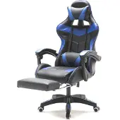Merkloos Gaming-Bürostuhl mit Fußstütze in Schwarz/Blau